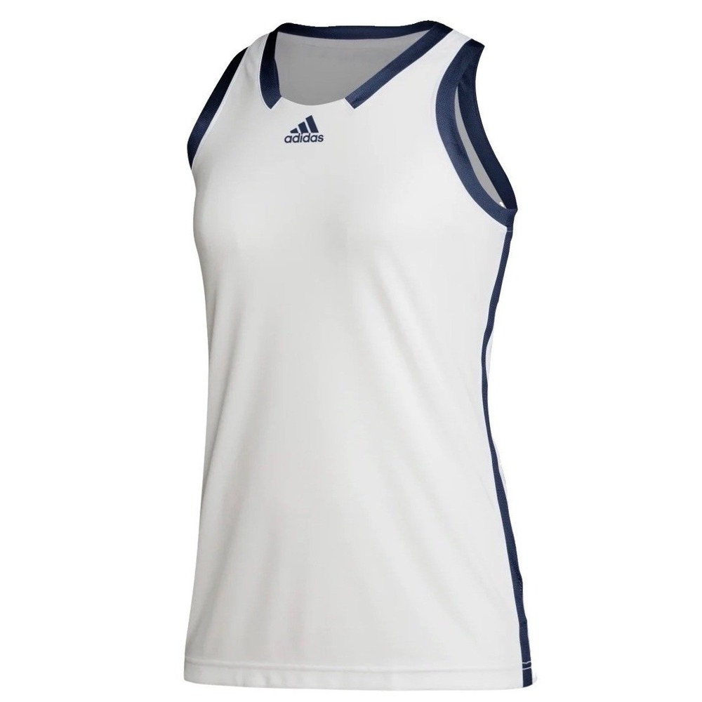 adidas Women's  White/navy Blue Icon Squad Basketball Jersey Size M New